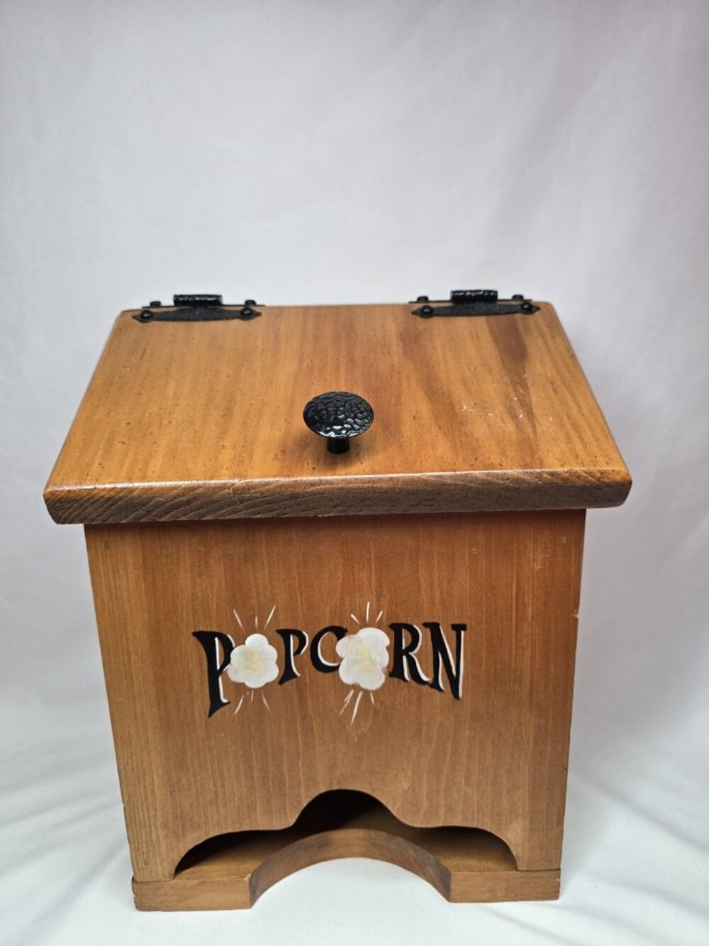 Vintage Wooden Bagged Popcorn Bin Kitchen Storage Farmhouse Cottage Core